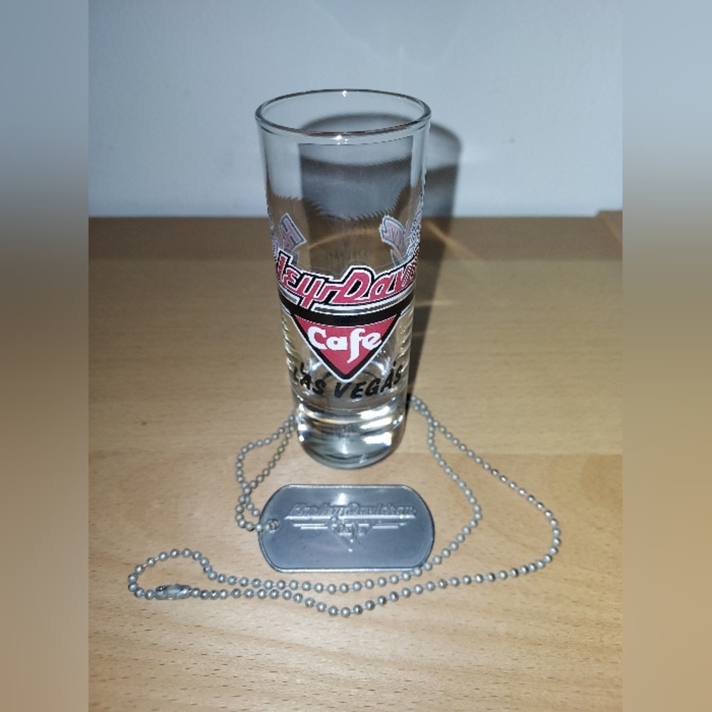 Harley-Davidson Cafe Shot Glass with Dog Tag